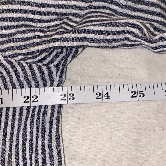 Francesca’s “Blue Rain” Boho Stripe Embroidered 3/4 Sleeve Blouse - Picture 10 of 14